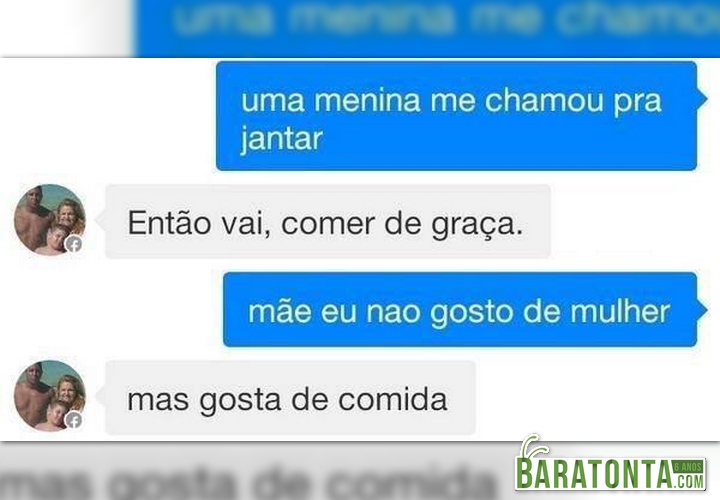 Uma menina me chamou pra jantar