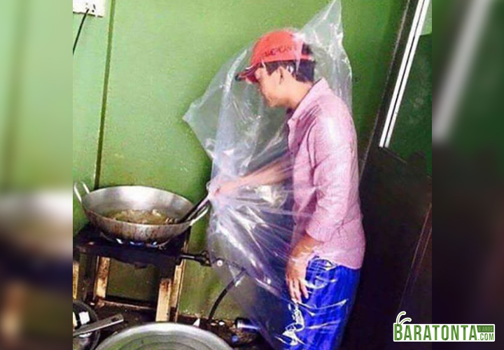 Eu cuidando para não me queimar