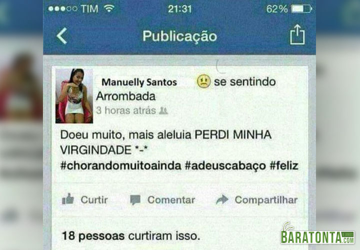 Perdi minha virgindade