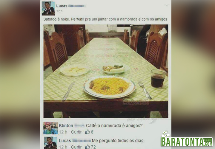 Janta com amigos e namorada