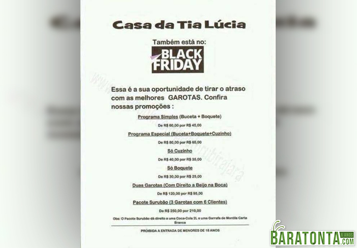 Black Friday da Tia Lúcia