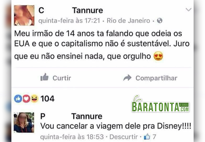 Irmão de 14 anos odeia os EUA