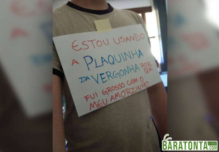 Plaquinha da vergonha