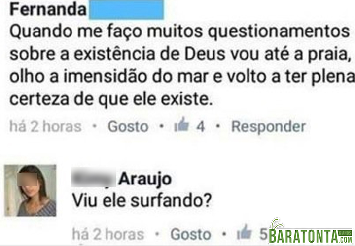 Quando eu duvido da existência de Deus
