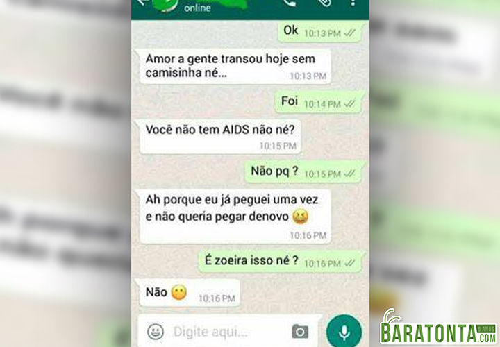 Amor, hoje a gente transou sem camisinha